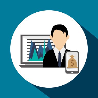 İnfografik tasarım. İş simgesi. Yalıtılmış illüstrasyon, vektör