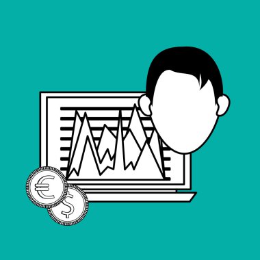 İnfografik tasarım. İş simgesi. Yalıtılmış illüstrasyon, vektör