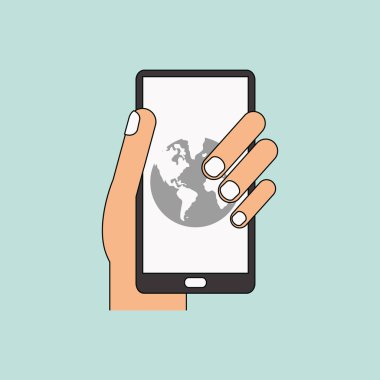 Akıllı telefon tasarımı. Medya simgesi. Düz illüstrasyon, vektör grafiği