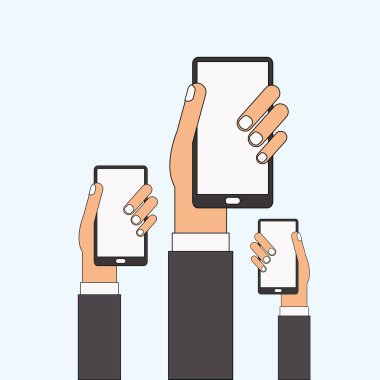 Akıllı telefon tasarımı. Medya simgesi. Düz illüstrasyon, vektör grafiği