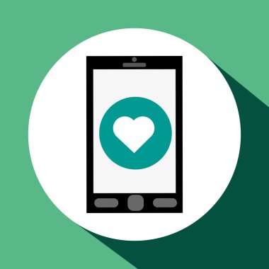 Akıllı telefon tasarımı. Medya simgesi. Düz illüstrasyon, vektör grafiği