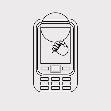 Akıllı telefon tasarımı. Medya simgesi. Düz illüstrasyon, vektör grafiği