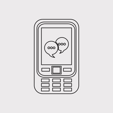 Akıllı telefon tasarımı. Medya simgesi. Düz illüstrasyon, vektör grafiği