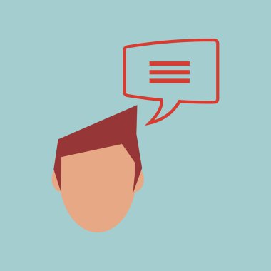 İletişim tasarımı. balonu simgesinin. Düz illüstrasyon, vektör