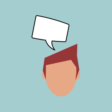 İletişim tasarımı. balonu simgesinin. Düz illüstrasyon, vektör