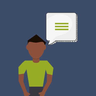 İletişim tasarımı. balonu simgesinin. Düz illüstrasyon, vektör