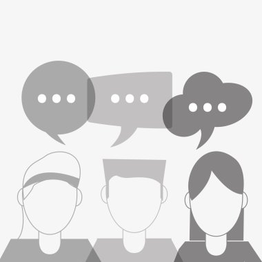 İletişim tasarımı. balonu simgesinin. Düz illüstrasyon, vektör