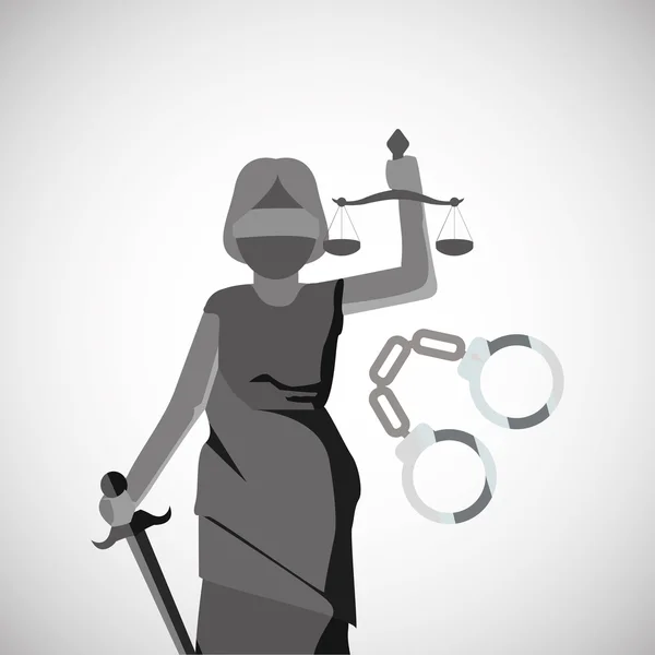 Concept de droit. Icône Justice. Icône colorée, vecteur modifiable — Image vectorielle