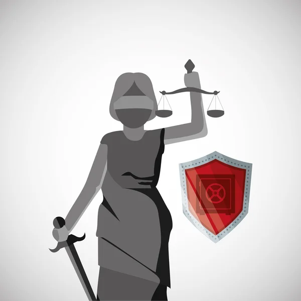 Law concept. Justitie pictogram. Kleurrijke pictogram, bewerkbare vector — Stockvector