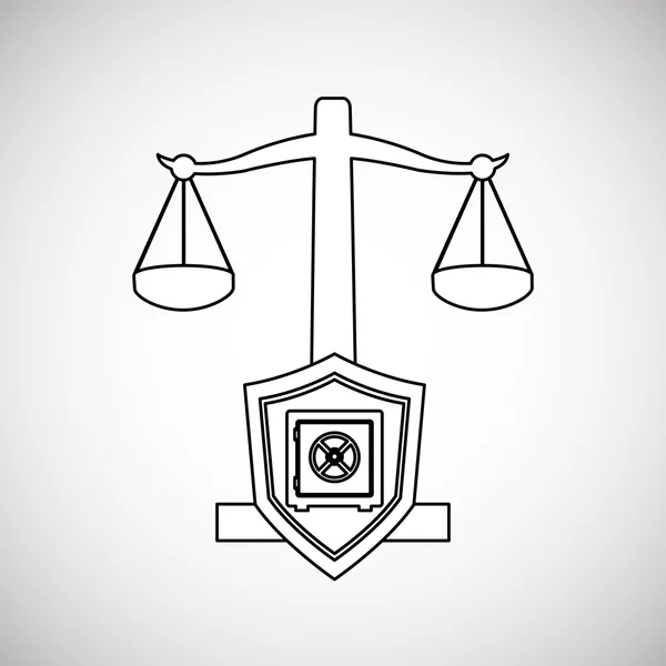 Concepto de ley. Icono de justicia. Icono colorido, vector editable — Vector de stock