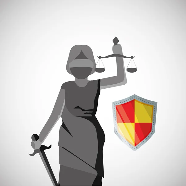 Law concept. Justitie pictogram. Kleurrijke pictogram, bewerkbare vector — Stockvector