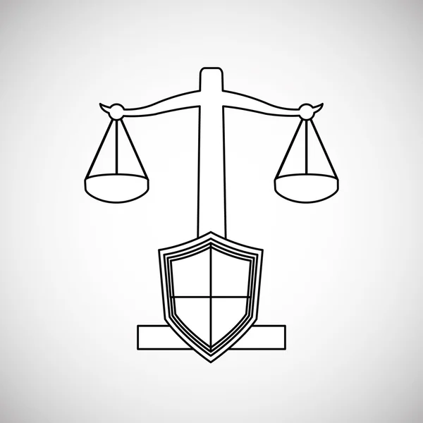Concetto di legge. Icona della giustizia. Icona colorata, vettore modificabile — Vettoriale Stock