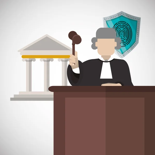 Concepto de ley. Icono de justicia. Icono colorido, vector editable — Vector de stock