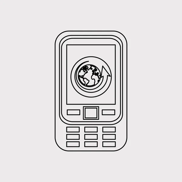 Design de Smartphone. Ícone de mídia. Ilustração plana, gráfico vetorial —  Vetores de Stock