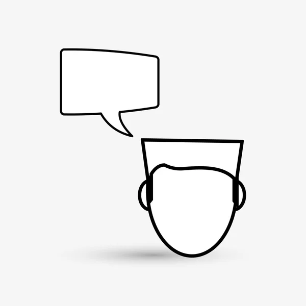 Design de comunicação. ícone de bolha. Ilustração plana, vetor —  Vetores de Stock