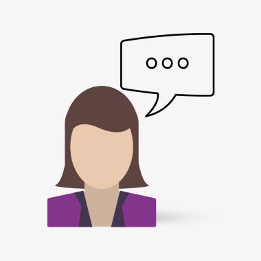 İletişim tasarımı. balonu simgesinin. Düz illüstrasyon, vektör