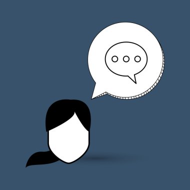 Kişi tasarım. kadın simgesi. Düz illüstrasyon, vektör