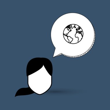 Kişi tasarım. kadın simgesi. Düz illüstrasyon, vektör