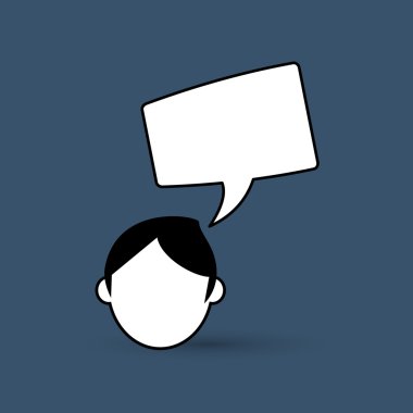 İletişim tasarımı. balonu simgesinin. Düz illüstrasyon, vektör