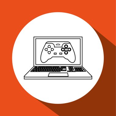 Oyun tasarımı. Teknoloji simgesi. İzole illüstrasyon, vektör