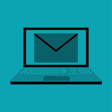 E-posta tasarım. zarf simgesi. İzole illüstrasyon, vektör