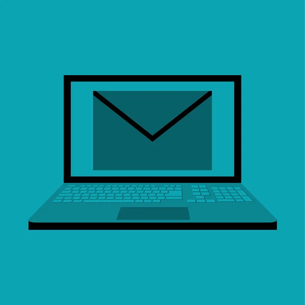 E-mail design. ícone envelope. Ilustração isolada, vetor — Vetor de Stock