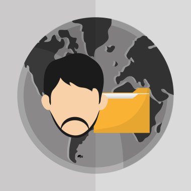 Dosya tasarımı. Online kavramı. İzole illüstrasyon, düzenlenebilir vektör