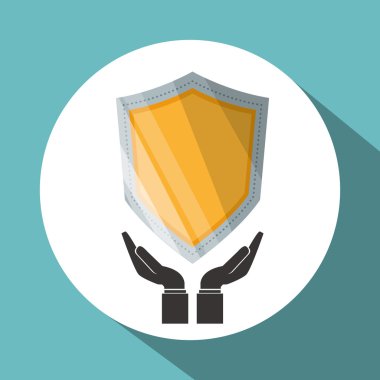 Sigorta tasarım. Güvenlik simgesi. İzole illüstrasyon