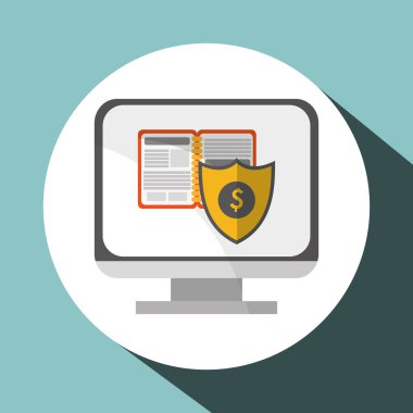 Sigorta tasarım. Güvenlik simgesi. İzole illüstrasyon