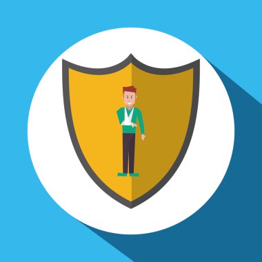 Sigorta tasarım. Güvenlik simgesi. İzole illüstrasyon