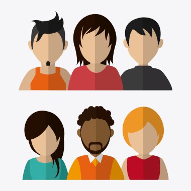 İnsanlar tasarım. Avatar simge. Beyaz arka plan, vektör grafiği