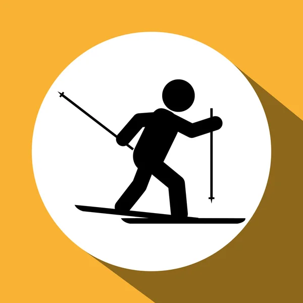 Ski design. sport icon. Isolated image — Stock Vector