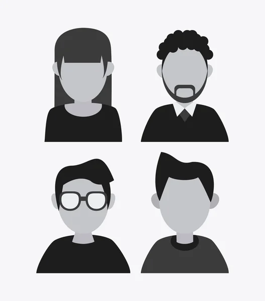 La gente diseña. Icono Avatar. Fondo blanco, vector — Vector de stock