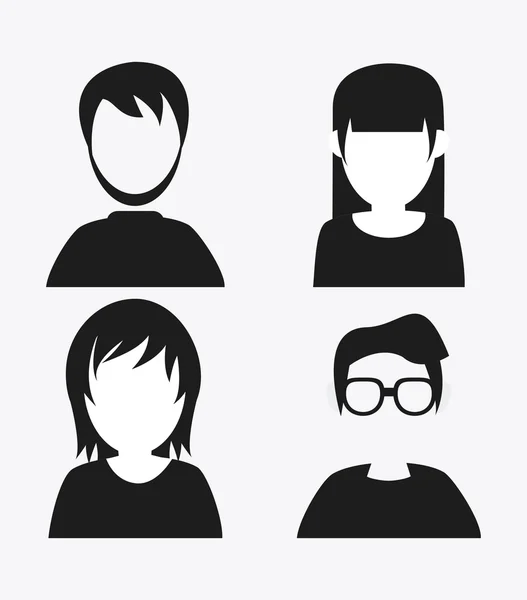 La gente diseña. Icono Avatar. Fondo blanco, vector — Vector de stock