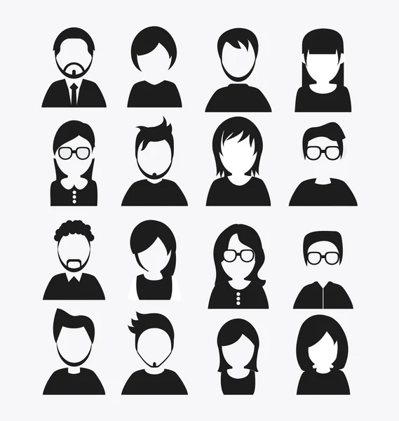 La gente progetta. Icona avatar. Sfondo bianco, vettore — Vettoriale Stock