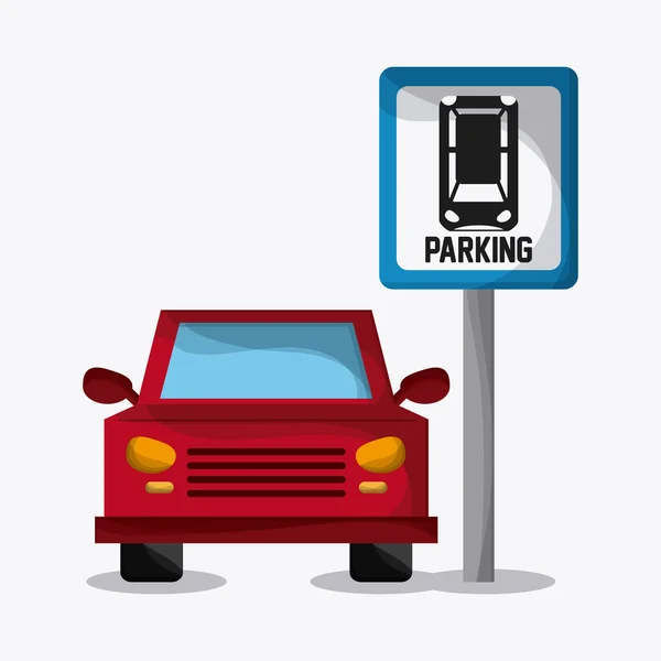 Diseño de estacionamiento. Icono del parque. Fondo blanco, grafi vectorial — Vector de stock