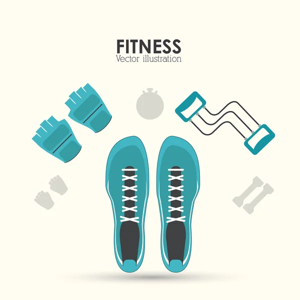 Diseño de fitness. Icono del gimnasio. Ilustración plana, gráfico vectorial deportivo — Vector de stock