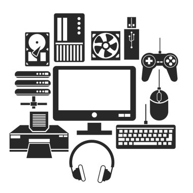 Aygıt tasarım. Gadget'ı simgesi. Beyaz arka plan