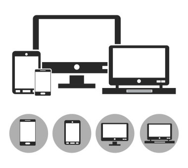 Aygıt tasarım. Gadget'ı simgesi. Beyaz arka plan