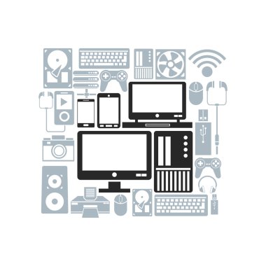 Aygıt tasarım. Gadget'ı simgesi. Beyaz arka plan