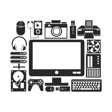 Aygıt tasarım. Gadget'ı simgesi. Beyaz arka plan