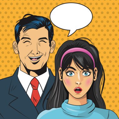 İnsanlar tasarım. Pop sanat simge. Retro ve Derma illüstrasyon