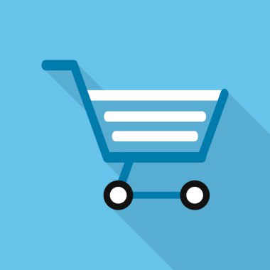 Alışveriş sepeti tasarım. Ticaret ve depo simgesi, grafik vektör