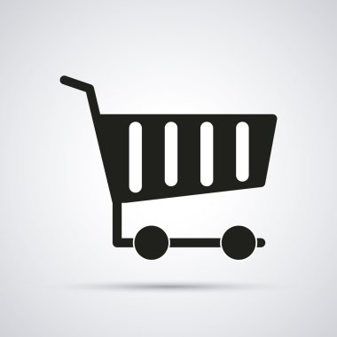 Alışveriş sepeti tasarım. Ticaret ve depo simgesi, grafik vektör