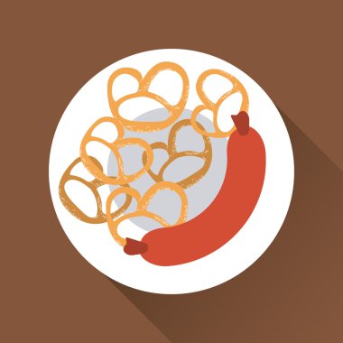 Almanya tasarım. Kültür simgesi. Düz illüstrasyon, vektör grafiği