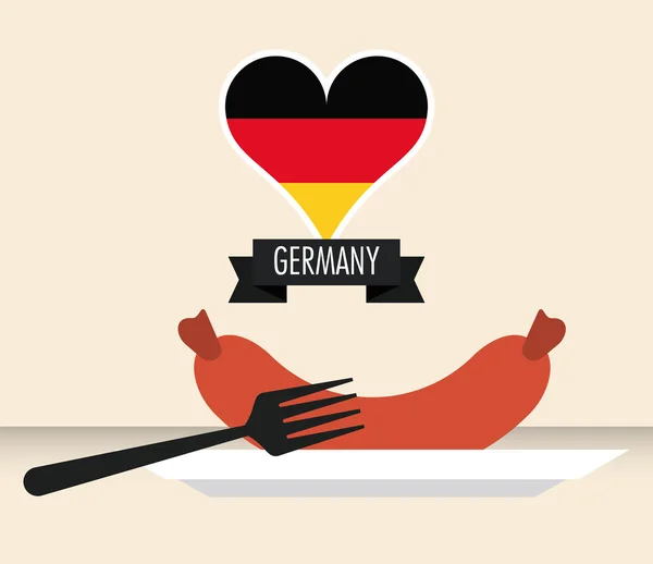 Desain Jerman. Ikon budaya. ilustrasi vektor - Stok Vektor