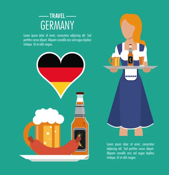 Wzór Niemcy. Ikony kultury. ilustracja wektorowa — Wektor stockowy