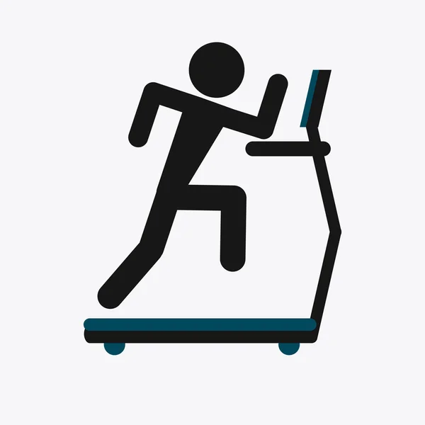 Diseño de fitness. Icono del gimnasio. Ilustración plana, gráfico vectorial — Vector de stock