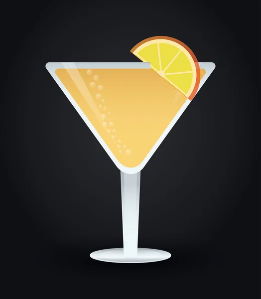 Коктейль напиток икона в плоском стиле дизайна, алкоголь напиток. Векторная иллюстрация — стоковый вектор