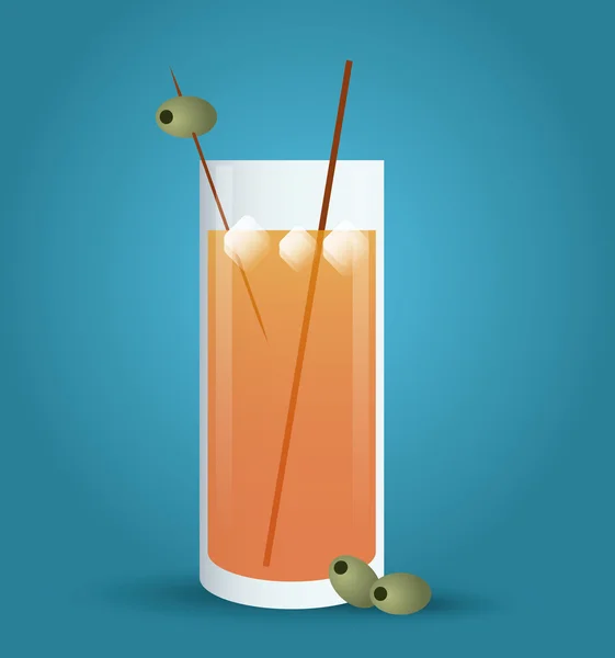 Коктейль напиток икона в плоском стиле дизайна, алкоголь напиток. Векторная иллюстрация — стоковый вектор